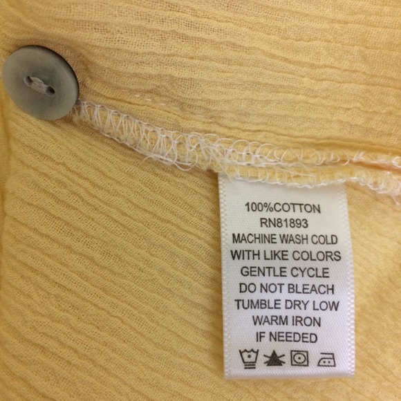 d&co. Yellow 100% Cotton Button-down Top - Picture 7 of 8